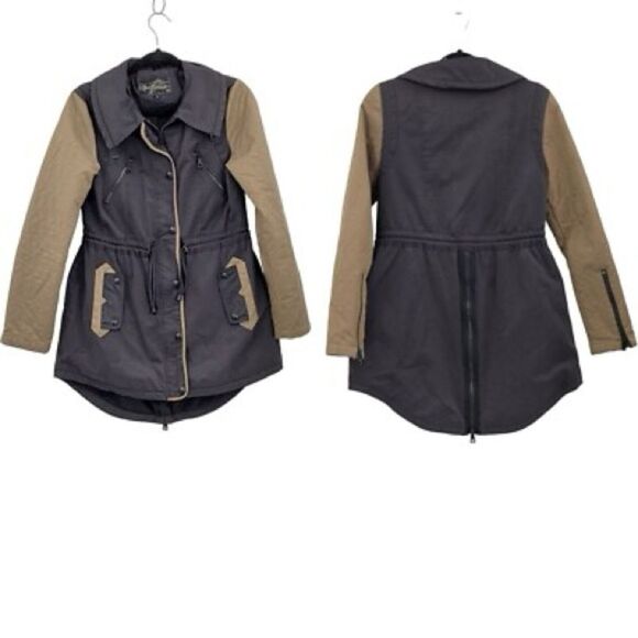 Sam Edelman quilted Black and Tan Women's Jacket - Picture 1 of 16